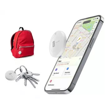 Cellularline Tracy – ontworpen voor iOS item tracker compatibel met Android, ideaal voor het terugvinden van sleutels, rugzakken en persoonlijke bezittingen via de Apple 'Zoek mijn'-app. Compact, nauwkeurig en eenvoudig in te stellen.