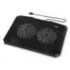 Hama 00126806 Black Metal laptopkoeler, kantelbaar, stil, 2 ventilatoren, tot 40 cm (15,6 inch), zwart