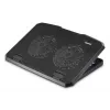 Hama 00126806 Black Metal laptopkoeler, kantelbaar, stil, 2 ventilatoren, tot 40 cm (15,6 inch), zwart