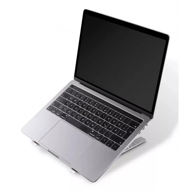 Hama 00126813 aluminium laptopstandaard, 6 standen kantelbaar, opvouwbaar, tot 40 cm (15,6 inch), zilver