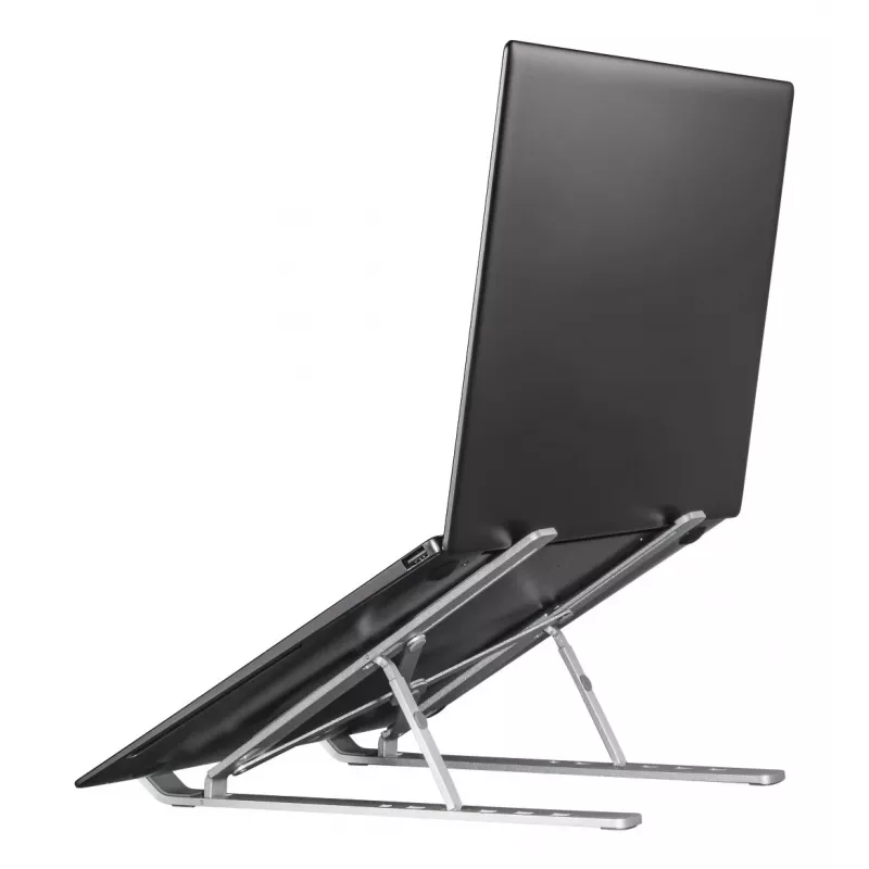 Hama 00126813 aluminium laptopstandaard, 6 standen kantelbaar, opvouwbaar, tot 40 cm (15,6 inch), zilver