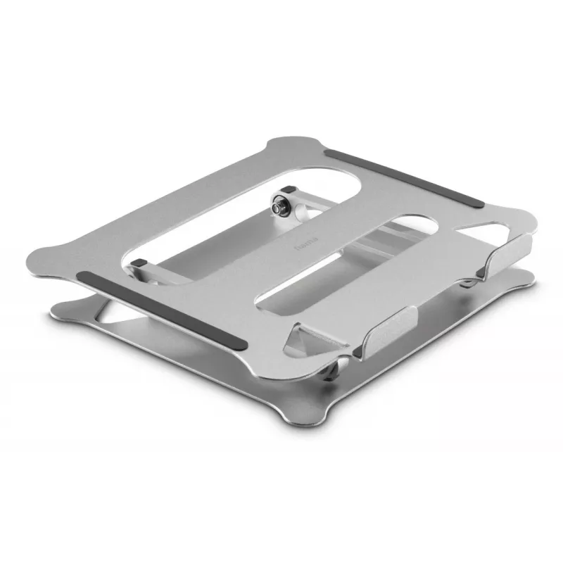 Hama 00126815 aluminium laptopstandaard, in hoogte verstelbaar, kantelbaar, tot 40 cm (15,6 inch), zilver