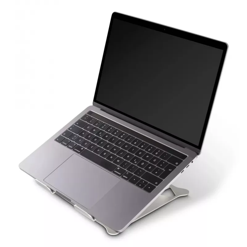 Hama 00126815 aluminium laptopstandaard, in hoogte verstelbaar, kantelbaar, tot 40 cm (15,6 inch), zilver
