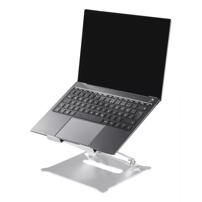 Hama 00126815 aluminium laptopstandaard, in hoogte verstelbaar, kantelbaar, tot 40 cm (15,6 inch), zilver