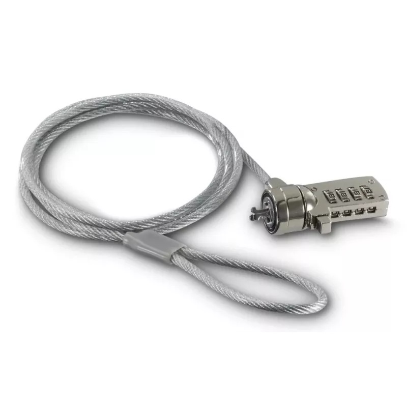 Hama Light laptopslot, cijfercombinatie van 4 cijfers, koolstofstaal, zilver