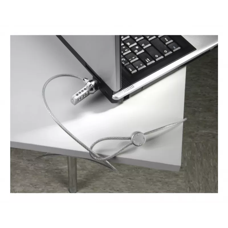 Hama Light laptopslot, cijfercombinatie van 4 cijfers, koolstofstaal, zilver