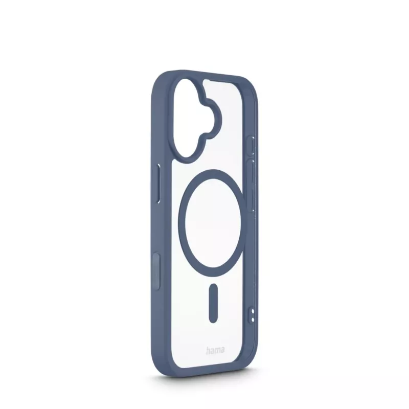 Hama Frame Protect 00232382 telefoonhoesje voor Apple iPhone 17, magnetisch, transparant/blauw