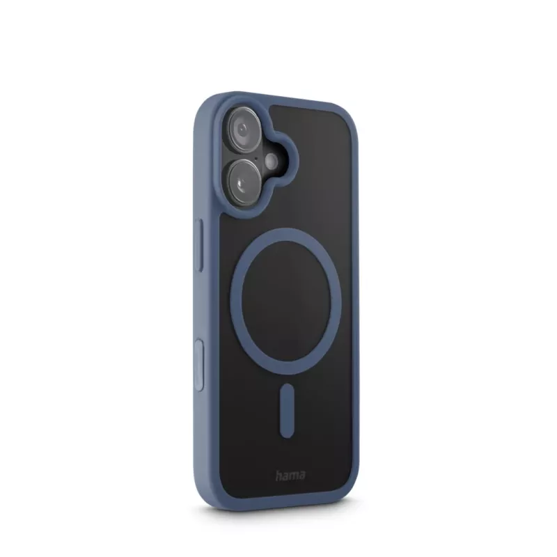 Hama Frame Protect 00232382 telefoonhoesje voor Apple iPhone 17, magnetisch, transparant/blauw