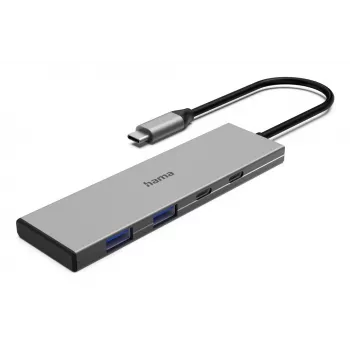 Hama 00200147 interface-hub USB Type-C 10000 Mbit/s grijs
