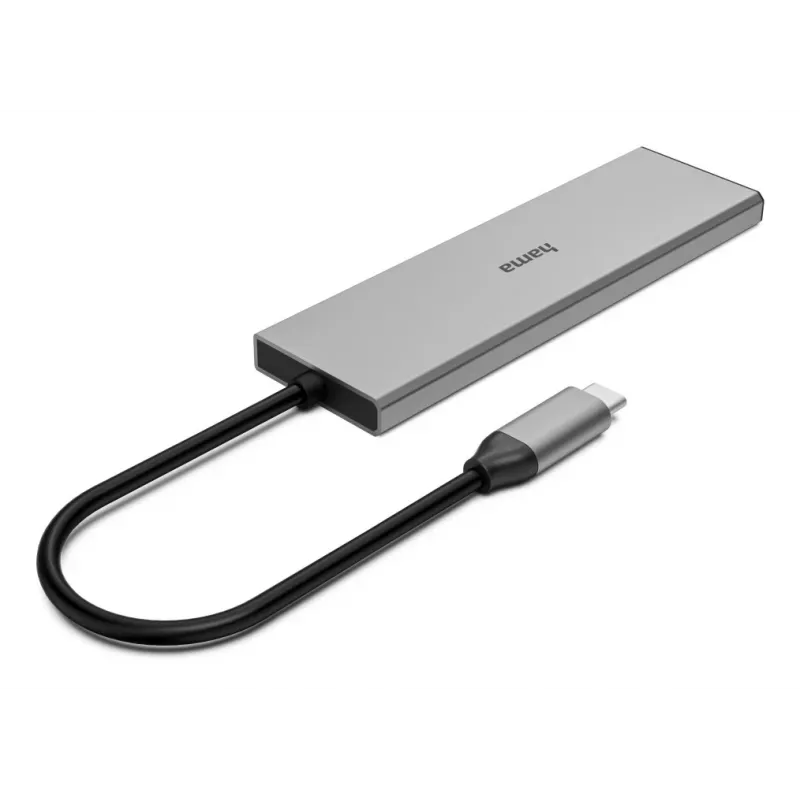 Hama 00200147 interface-hub USB Type-C 10000 Mbit/s grijs