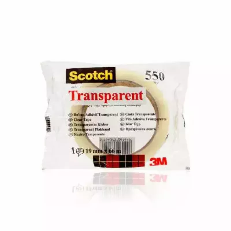 3M Scotch 550 plakband 5501966FL, 19 mm x 66 m, transparant