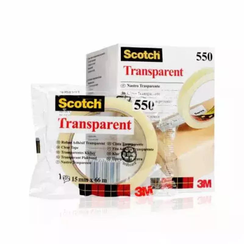 3M Scotch 550 plakband 5501966FL, 19 mm x 66 m, transparant