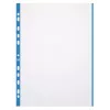 ELBA 971619-04 showtas, DIN A4, PP, 0,09 mm, gekleurde rand, bovenaan open, Europerforatie, helder/blauw