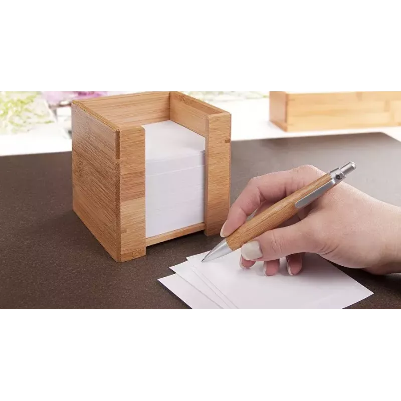 WEDO 61 707 bamboe notitiebox met 900 vellen, 90 x 90 mm