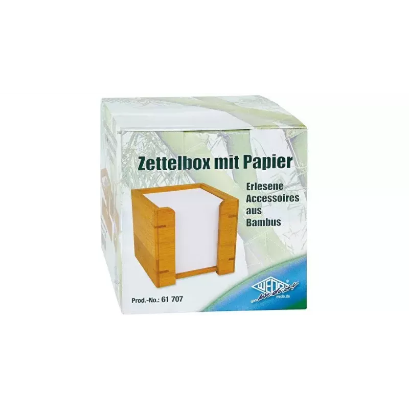 WEDO 61 707 bamboe notitiebox met 900 vellen, 90 x 90 mm