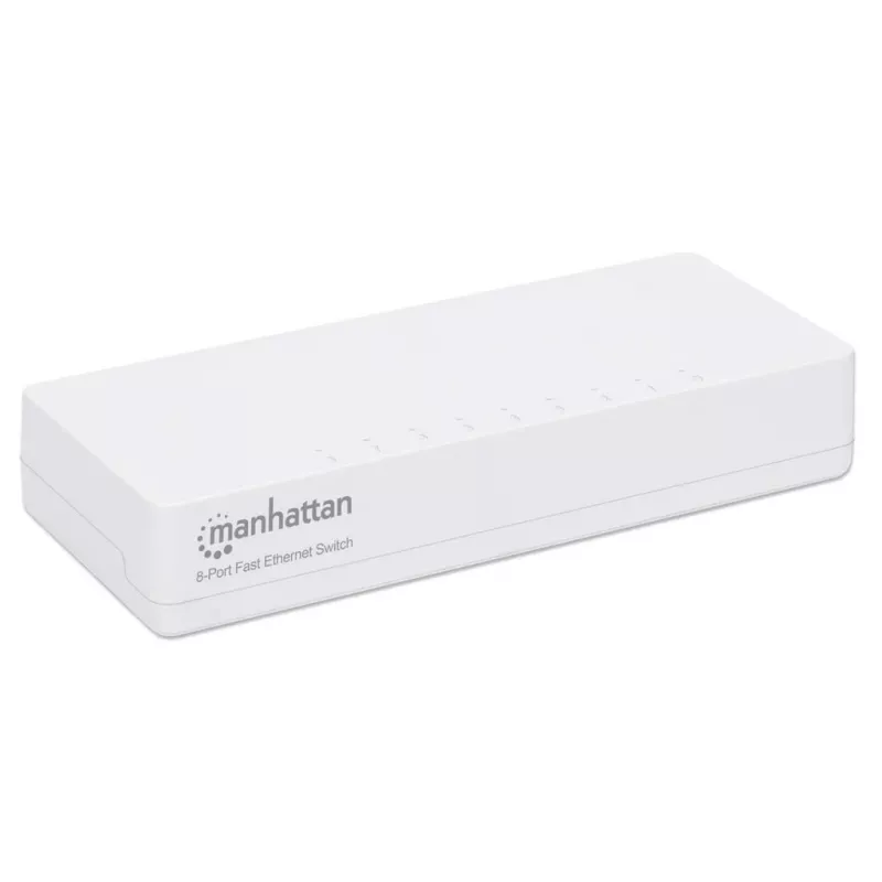 Manhattan 8-poorts Fast Ethernet-switch, kunststof, drie jaar garantie, doos