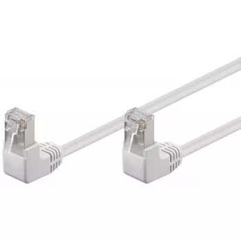 Patchkabel Goobay CAT 5e 2x 90° haaks F/UTP wit 0,25 m