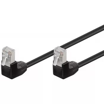 Patchkabel Goobay CAT 5e 2x 90° haaks F/UTP zwart 2 m