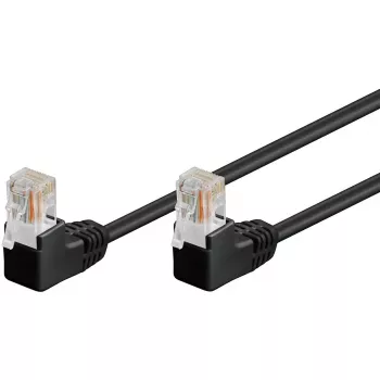 Patchkabel Goobay CAT 5e 2x 90° haaks U/UTP zwart 3 m