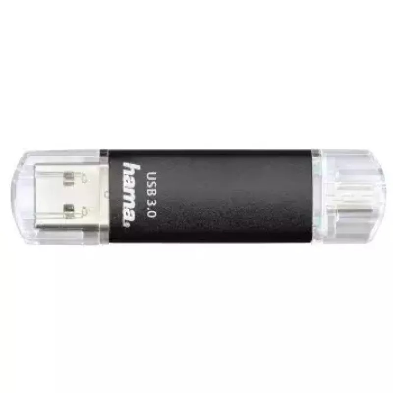 Hama Laeta Twin USB-flashdrive, USB 3.0, 128 GB, 40 MB/s, zwart