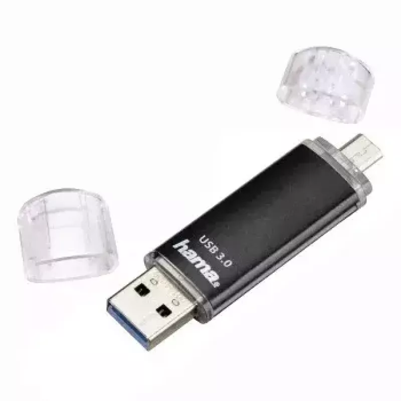Hama Laeta Twin USB-flashdrive, USB 3.0, 128 GB, 40 MB/s, zwart