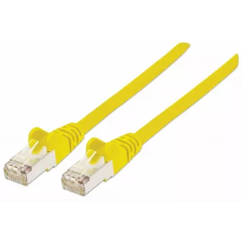 Intellinet netwerk-patchkabel, Cat7-kabel/Cat6A-stekker, 7,5 m, geel, koper, S/FTP, LSOH/LSZH, PVC, RJ45, vergulde contacten, zonder vergrendelingslip, met tule, levenslange garantie