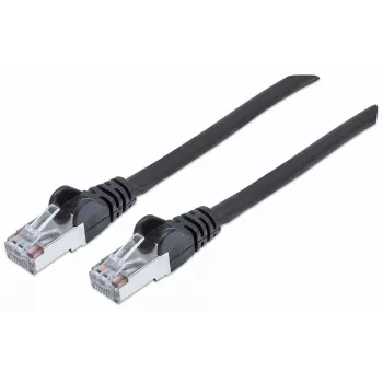 Intellinet netwerk-patchkabel, Cat7-kabel/Cat6A-stekker, 15 m, zwart, koper, S/FTP, LSOH/LSZH, PVC, RJ45, vergulde contacten, vergrendelingslipbescherming, knikbeschermingstule, levenslange garantie