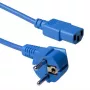 ACT netkabel netstekker CEE 7/7 stekker (haaks) – C13 blauw 1,2 m