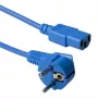 ACT netkabel netstekker CEE 7/7 stekker (haaks) - C13 blauw 1,8 m