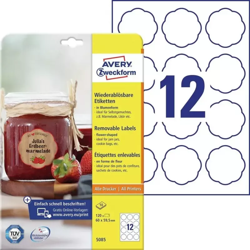 Zelfklevend printeretiket Avery 5085