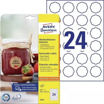 Zelfklevende printeretiketten Avery 5084