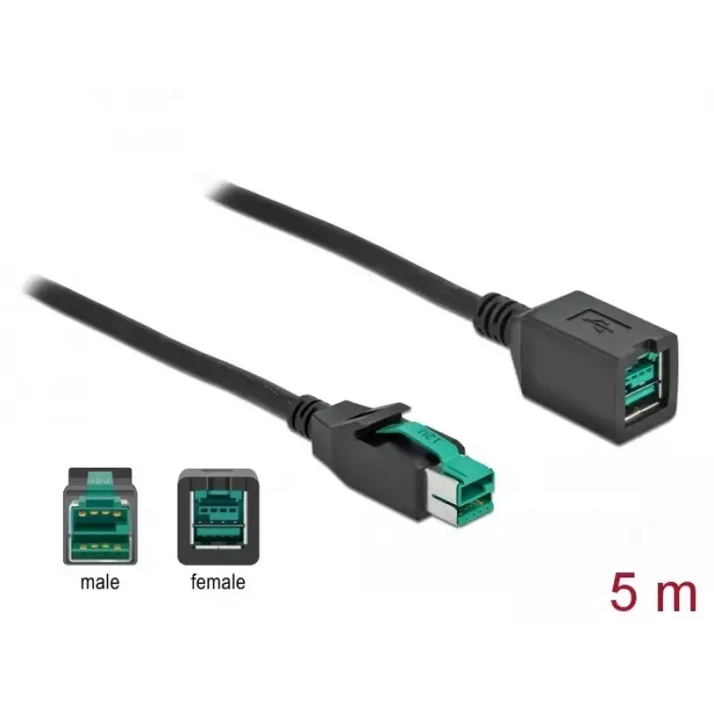 Actieve USB-verlengkabel DeLOCK 85984 12V 5m zwart