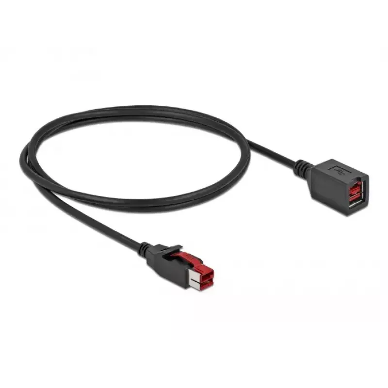 Verlengkabel met stroomvoorziening USB DeLOCK 85985 24 V 1 m zwart