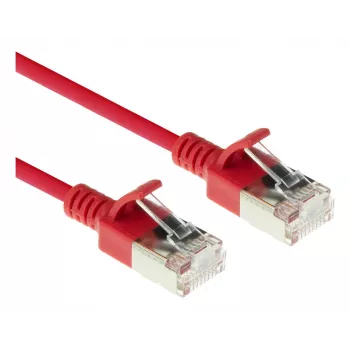 ACT rood 2 m LSZH U/FTP CAT6A datacenter slimline patchkabel met RJ45-stekkers