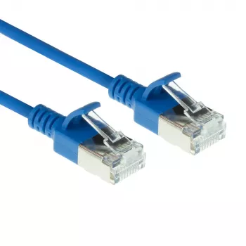 ACT blauw 0,25 meter LSZH U/FTP CAT6A datacenter slimline patchkabel met RJ45-stekkers