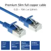ACT blauw 0,25 meter LSZH U/FTP CAT6A datacenter slimline patchkabel met RJ45-stekkers