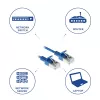 ACT blauw 0,25 meter LSZH U/FTP CAT6A datacenter slimline patchkabel met RJ45-stekkers