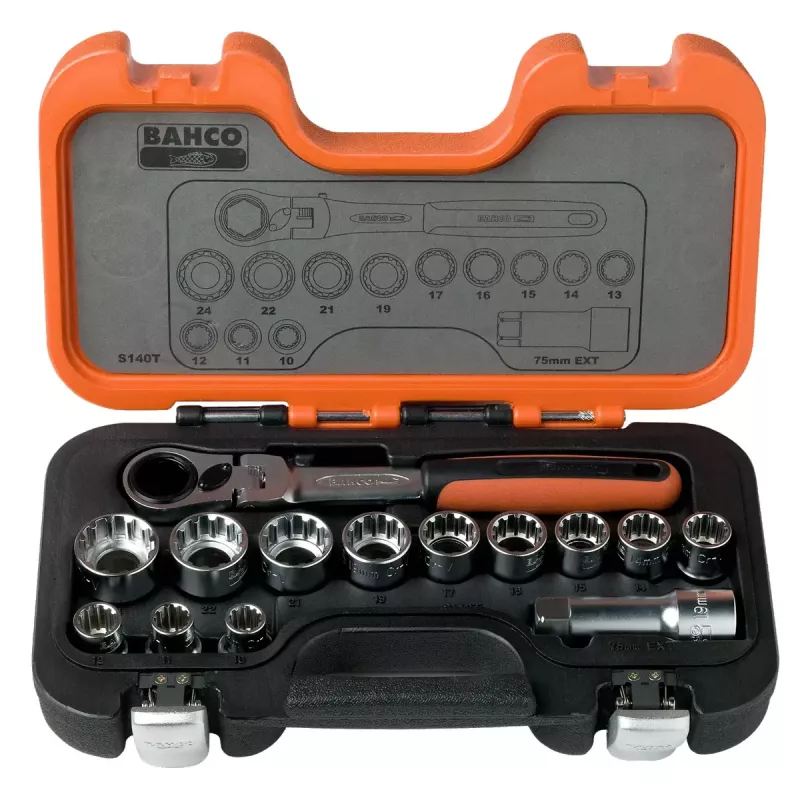 Bahco S140T dopsleutelset, 14 st.