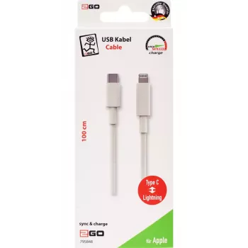 Lightning-kabel 2GO 795848 1m USB-C naar Lightning wit