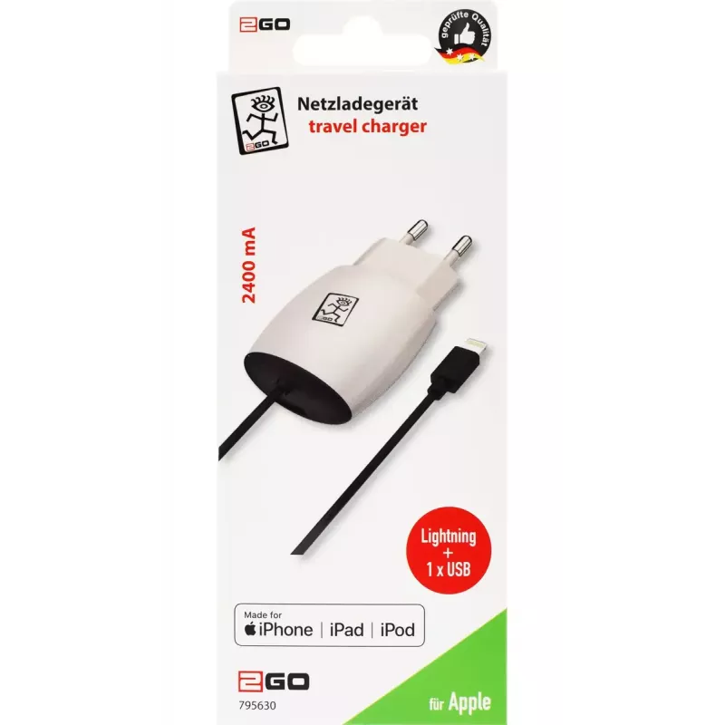 Oplader voor mobiele apparaten 2GO 795630 universeel wit AC binnen
