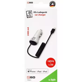 Mobiele oplader 2GO 795631 auto sigarettenaansteker 12/24V 5V wit