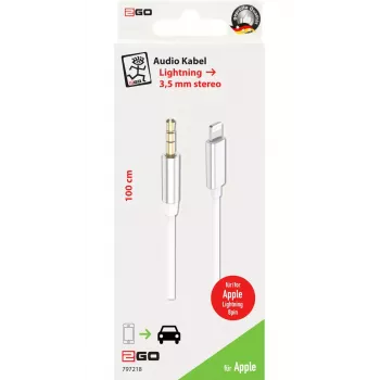 Audiokabel 2GO 797218 1m 3,5mm Lightning wit