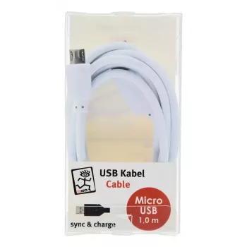 USB-kabel 2GO 795202 1m USB-B Micro-USB-B wit