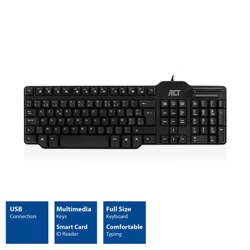 ACT bedrade toetsenbord met smartcardlezer (Azerty/BE-indeling)