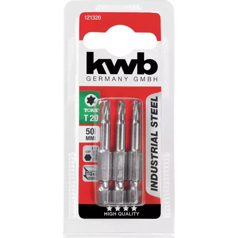 kwb INDUSTRIAL STEEL BITS 50 MM TORX T15 3 stuks
