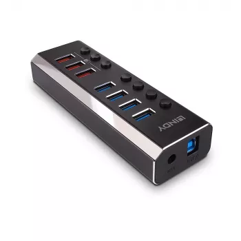 Lindy 4 poorts USB 3.0 hub met 3 Quick Charge 3.0 aansluitingen