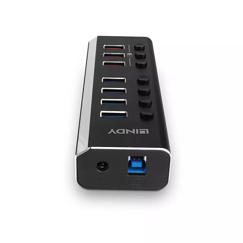 Lindy 4 poorts USB 3.0 hub met 3 Quick Charge 3.0 aansluitingen