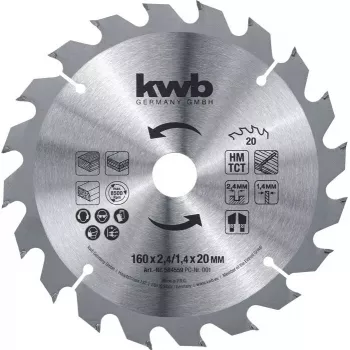 cirkelzaagblad KWB 587859 21 cm boring 3 cm voor laminaat MDF