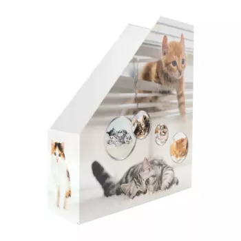 Tijdschriftenverzamelaar HERMA rechtopstaande verzamelaar katten A4 geel