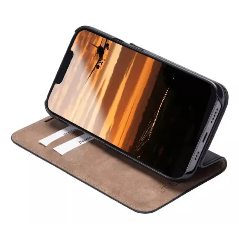 Wallet-hoes JT BERLIN 11106 voor iPhone 16E 15,4 cm zwart